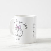 サッシーカワイトスカルマグ（歯と弓） コーヒーマグカップ (正面左)