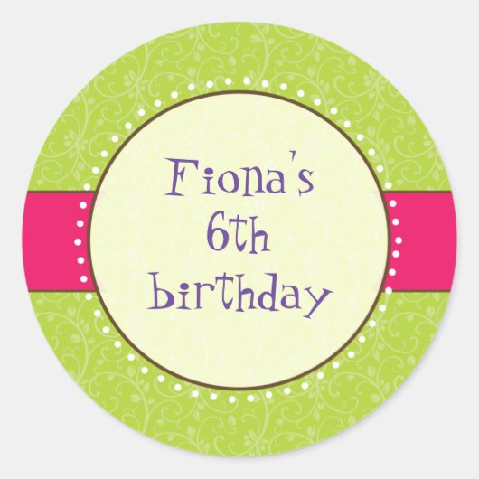 サッシーガールステッカー ラウンドシール (正面)