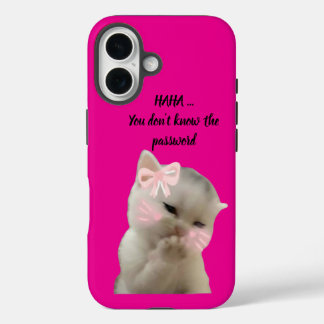 サッシーキャット ピンクスマホケース iPhone 16ケース