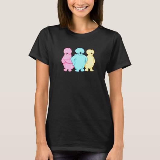 サッシーシルキーにわとり3つのパステルカラー Tシャツ (正面)