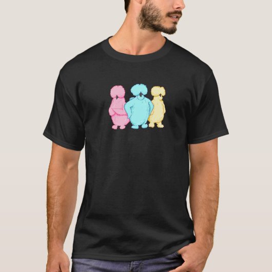 サッシーシルキーにわとり3つのパステルカラー Tシャツ (正面)