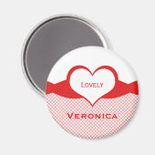 サッシーハートフィッシュネット磁石、赤 マグネット (正面/裏面)