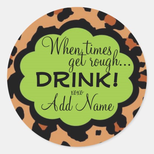 サッシーパーソナライズされたレポルトワインラベル ラウンドシール (正面)