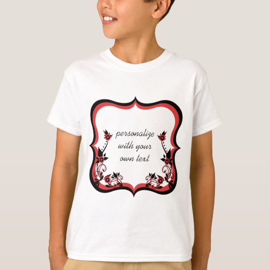 サッシーフローラフレーム女の子のシャツ赤 Tシャツ (正面)