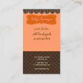 サッシーブティックチョコレートブラウンポルクダドット 名刺 (裏面)