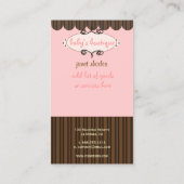 サッシーブティック、名刺 名刺 (裏面)