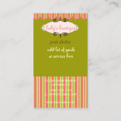 サッシーブティック、名刺 名刺 (裏面)