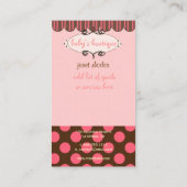 サッシーブティック、水玉模様 名刺 (裏面)