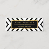 サッシーモダン金ゴールド白黒パターン スキニー名刺 (正面)