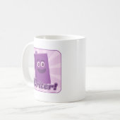 サッシー作家パープル幸せな本の漫画 コーヒーマグカップ (正面左)