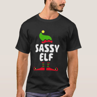 サッシー小妖精や小人マッチングクリスマス小妖精や小人 Tシャツ
