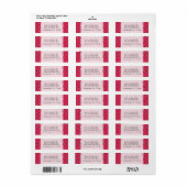 サッシー水玉模様差出人住所ラベル – ベリーピンク ラベル (フルシート)