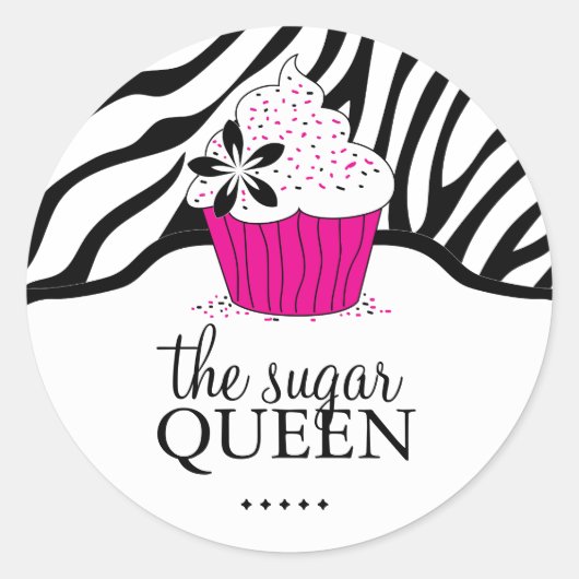 サッシー装飾ゼブラストライプベーカリーシール ラウンドシール (正面)