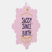 サッシー誕生ユーモアのある姿勢おもしろい誕生日 オーナメントカード (右)