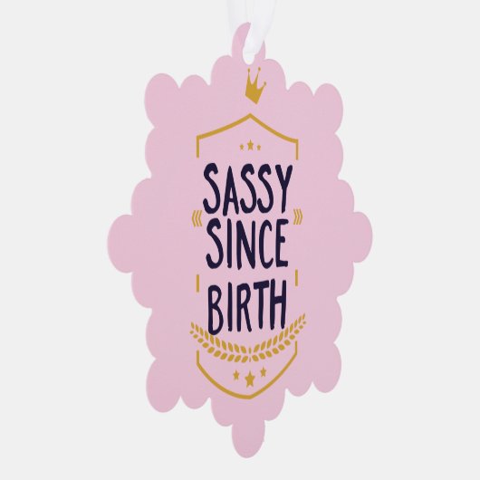 サッシー誕生ユーモアのある姿勢おもしろい誕生日 オーナメントカード (右)