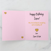 サッシー誕生ユーモアのある姿勢おもしろい誕生日 カード (内部)