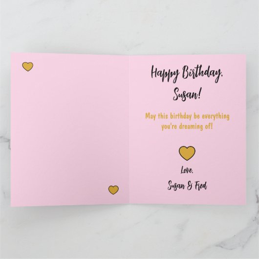 サッシー誕生ユーモアのある姿勢おもしろい誕生日 カード (内部)