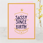 サッシー誕生ユーモアのある姿勢おもしろい誕生日 カード (黄色い花)