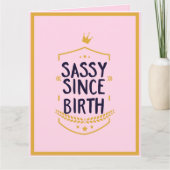 サッシー誕生ユーモアのある姿勢おもしろい誕生日 カード (正面)