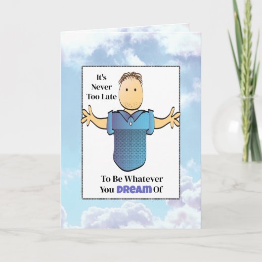 サッシー60誕生日オス漫画おもしろいことわざ カード (正面)