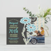 サッシー70th誕生日招待状ヴィンテージ1940s女性 招待状 (スタンド正面)