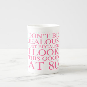サッシー80誕生日for Women ボーンチャイナマグカップ