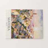 サッシ・ディ・マテーラ イタリア洞窟都市の水彩画 ジグソーパズル (横)