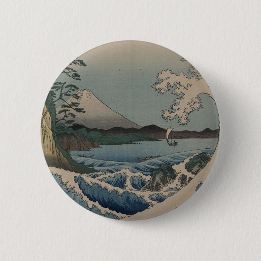 サッタ沖の海の富士 缶バッジ (正面)