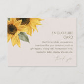 サットン　ひまわり　封筒カード　招待状　挿入紙 エンクロージャーカード (正面)