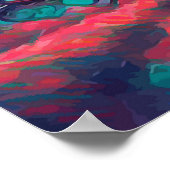 サッドイエスキリスト顔トーンクラウン抽象芸術アート ポスター (角)