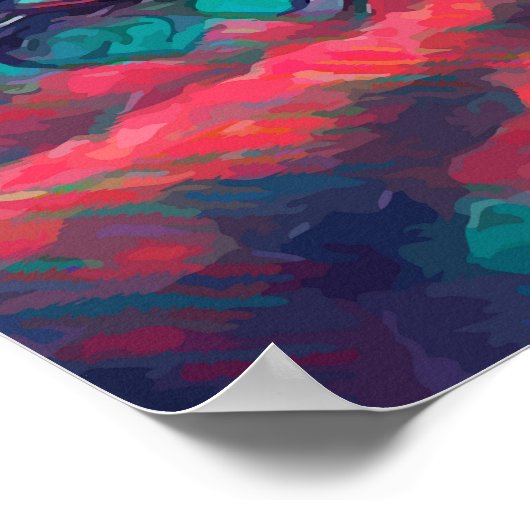 サッドイエスキリスト顔トーンクラウン抽象芸術アート ポスター (角)