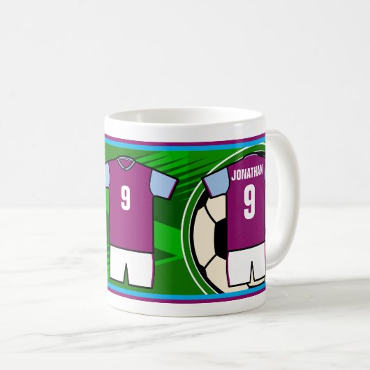 サッパーソナライズされたカー・ジャージーの名前と番号 コーヒーマグカップ (正面右)