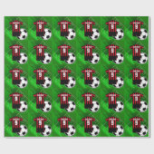 サッパーソナライズされたカー・ジャージー赤と黒のストライプ ラッピングペーパー (フラット)