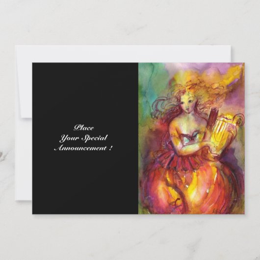 サッフォー、ダンスミュージックと詩、ゴールドスパークル 案内状 (正面)