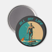 サップ鮮やかパドル盤の男とのデザイン マグネット (正面/裏面)