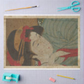 サッ日本のドガールウッドブロックプリント浮世スタイル 薄葉紙 (クラフト)