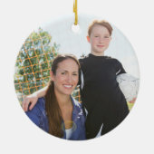 サッ最高のカーの母親の白黒写真のクリスマス セラミックオーナメント (裏面)