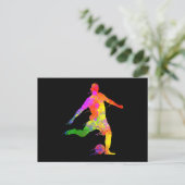 サッ絵を描カー好きのグラフィックサッカー選手、スプラッシュ ポストカード (スタンド正面)