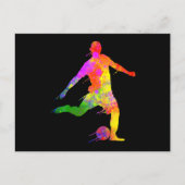 サッ絵を描カー好きのグラフィックサッカー選手、スプラッシュ ポストカード (正面)