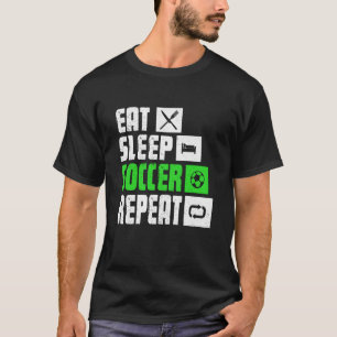サッ食べプリピーターのスリープサッカー選手コーチ Tシャツ