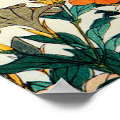 サツキに小鳥・北斎・サツキ・アザレアと鳥・北斎 ポスター (角)