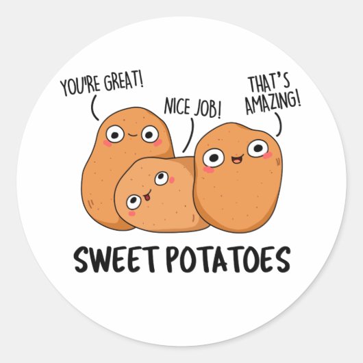 サツマイモおもしろいフードパン ラウンドシール (正面)