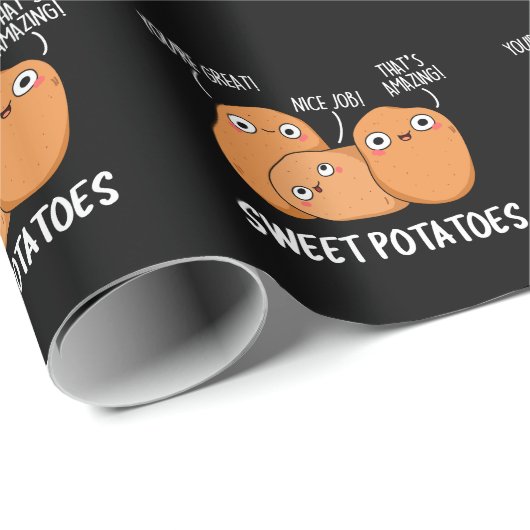 サツマイモおもしろいフードプンダークBG ラッピングペーパー (ロールコーナー)