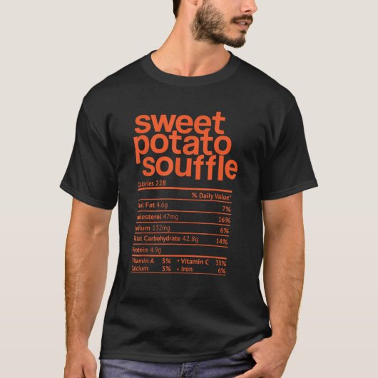 サツマイモのスフレ栄養事実感謝祭 Tシャツ (正面)