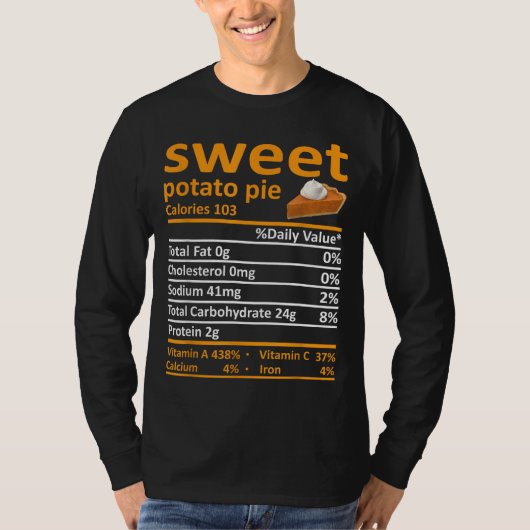 サツマイモのパイ栄養フード感謝祭おもしろい Tシャツ (正面)