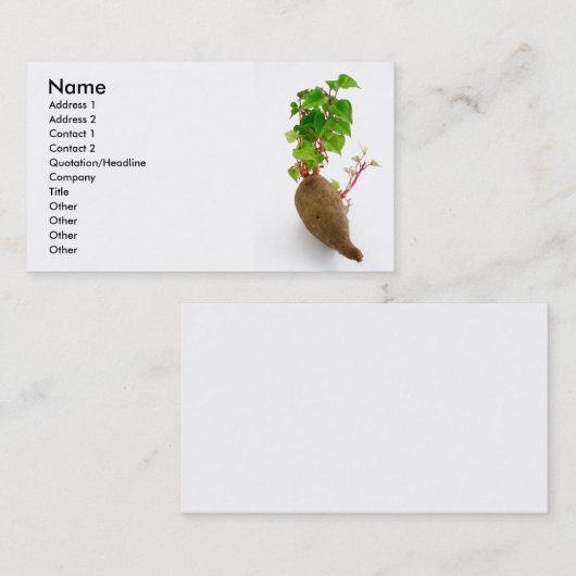 サツマイモの植物の芽 名刺 (正面/裏面)