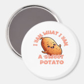サツマイモの温かみのある優しい雰囲気 "I Yam What I Yam" マグネット (正面/裏面)