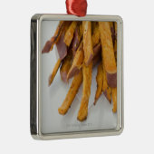 サツマイモは紙袋、終わりで揚がります、 メタルオーナメント (右)