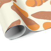 サツマイモまたはヤムブラウン、オレンジ、クリーム ラッピングペーパー (ロールコーナー)