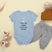 サツマイモを渡しておもしろいくれ ベビーボディスーツ